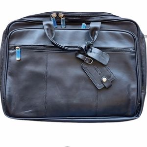 NWT Kenneth Cole Gen. Leather Black Briefcase